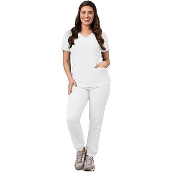 Scrubs for Women Scrub Set - Jogger Pant and V-Neck Top, 6 Pockets - Picture 7 of 7